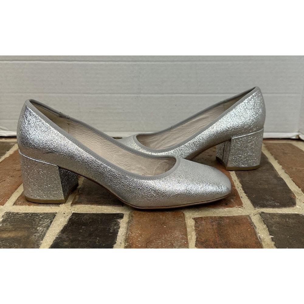 Kenneth Cole Metallic Silver Pumps Distressed Leather Wedding Holiday Women's 10